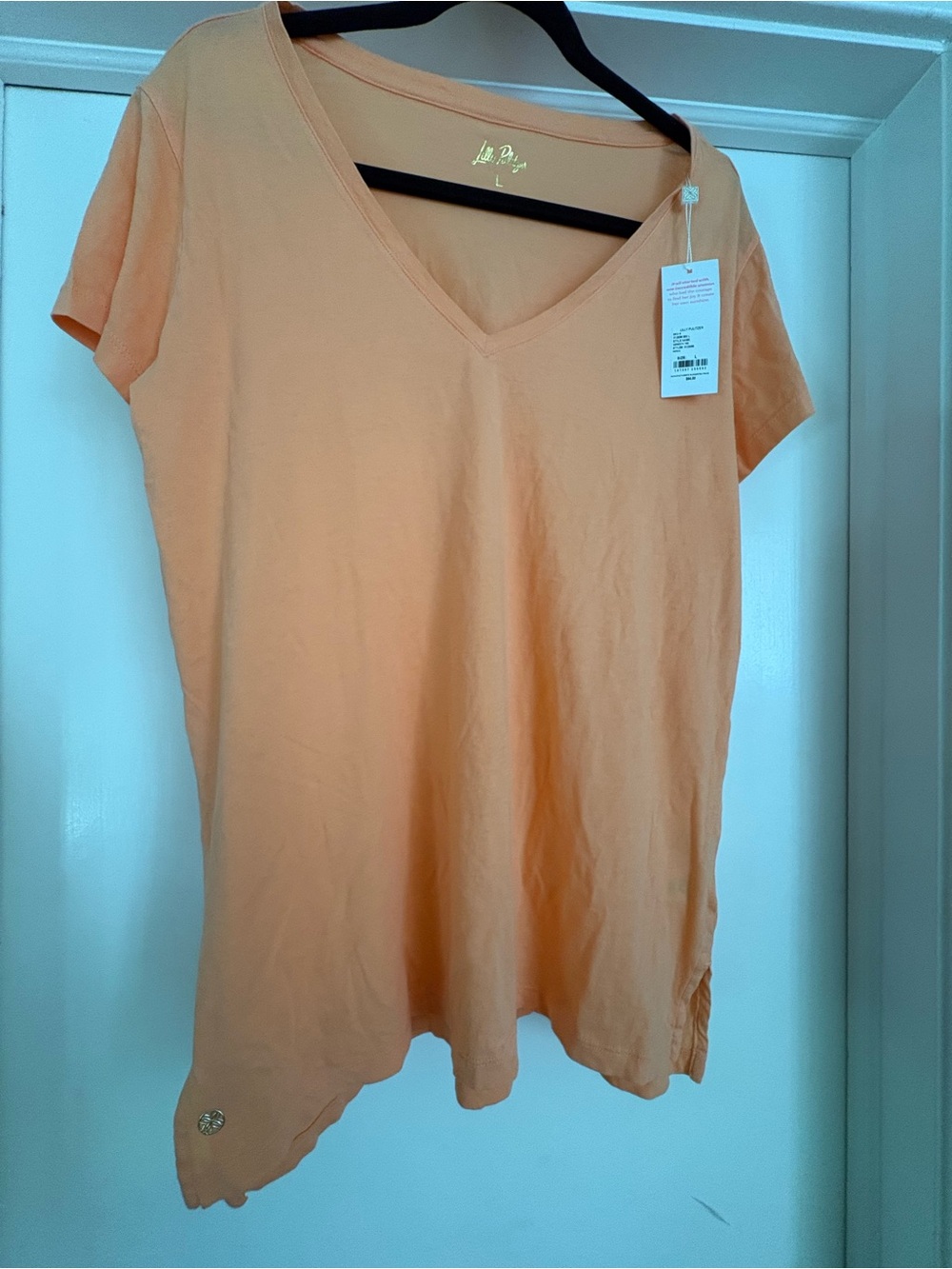 Lilly Pulitzer Peach Short-Sleeve V-Neck Tee